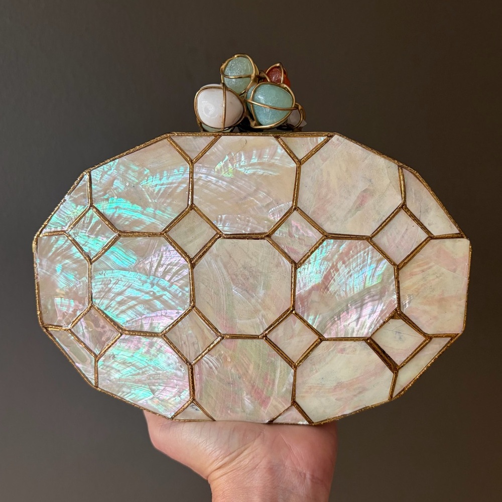 Iridescent Geometric Clutch